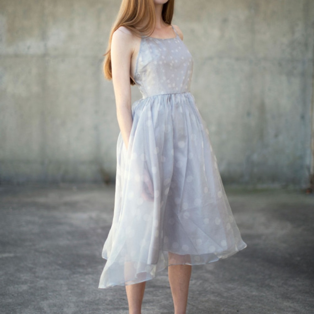 NWT Rachel Antonoff Lafitte Grey Silk Dress